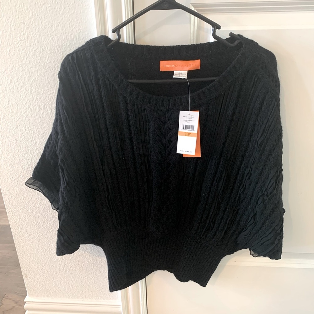 CYNTHIA STEFFE Black Sweater Blouse